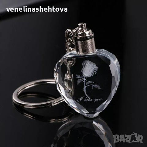 Светещ ключодържател сърце роза син/червен  цвят , снимка 8 - Други - 38930698