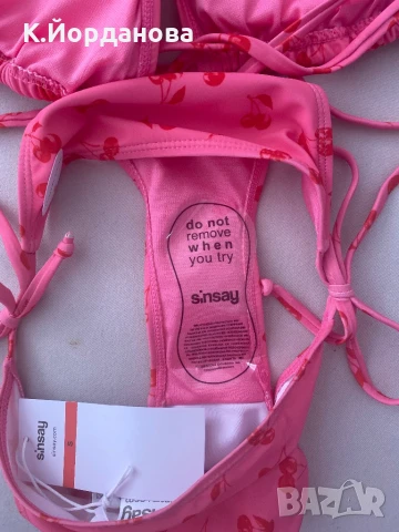 Дамски розов бански от две части , снимка 4 - Бански костюми - 51077337