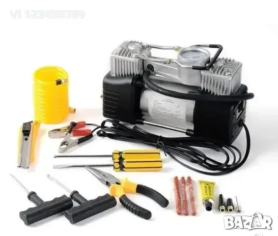 Мощен двуцилиндров компресор за автомобили KRAFTWORLD