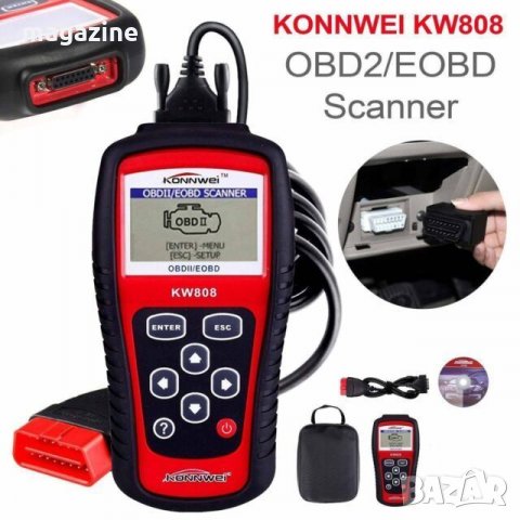 УНИВЕРСАЛНА ДИАГНОСТИКА KONNWEI KW808 OBD2 DIAGNOSTIC, снимка 4 - Аксесоари и консумативи - 26251771