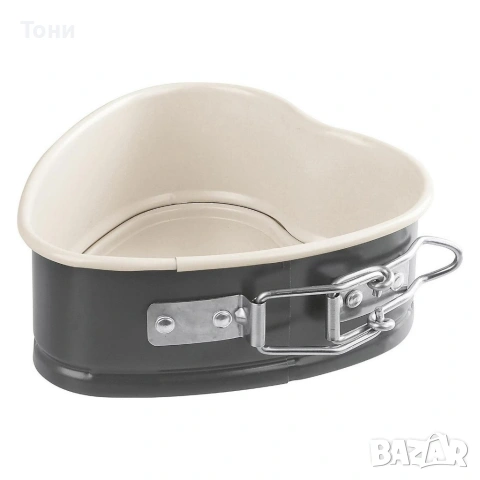 Комплект мини форми за печене Exclusive“ (3 части) – керамично покритие, сърце и подвижен ръб, снимка 3 - Форми - 53502700