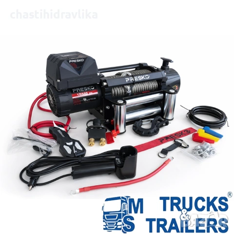 Електрическа лебедка със синтетично въже PRESKO RAPTOR 13.500 24V