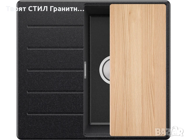 Графит кухненска гранитна мивка Копенхаген 40 Top 550 x 500 мм