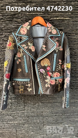 Дамско кожено яке, снимка 2 - Якета - 53596180