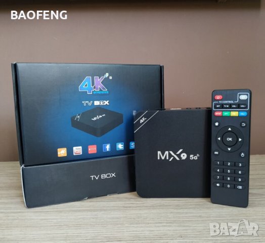 Нови MX9 TV box четириядрени 4K Android компютър 8GB 128GB ТВ БОКС/ Android TV 11 / 9 5G, снимка 5 - Други игри и конзоли - 39242445