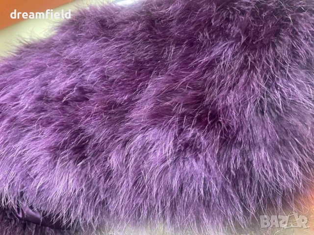 Наметка/елече от щраусови пера- теменужено лилаво, снимка 6 - Елеци - 52643480