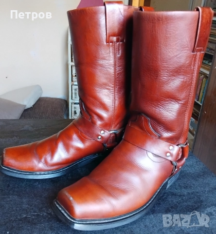 Мотоциклетни ботуши тип "harness" със скосен (квадратен) връх, снимка 4 - Мъжки ботуши - 52960845