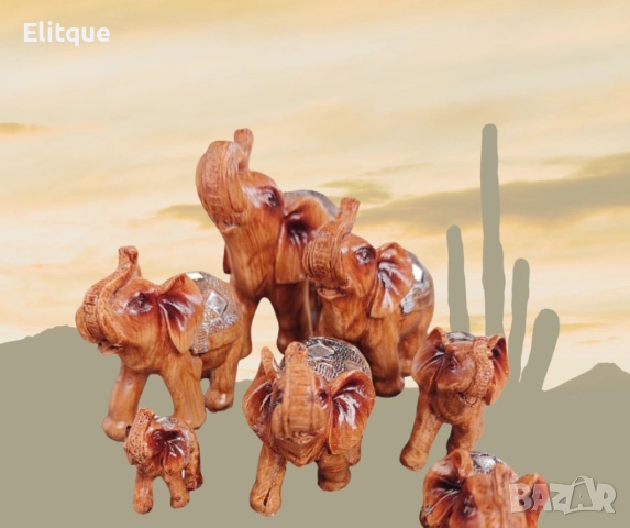 Комплект от 7 слончета за щастливи моменти и благополучие