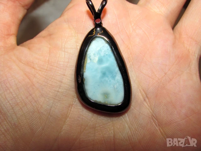 925 сребърно колие с ларимар, снимка 3 - Колиета, медальони, синджири - 50990799
