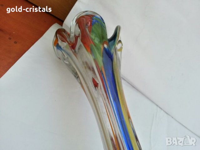 Ретро   ваза цветно стъкло тип Мурано , снимка 5 - Антикварни и старинни предмети - 26821038