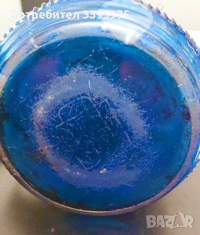 Антична керосинова лампа с кобалтово стъкло, 40-те г, снимка 5 - Антикварни и старинни предмети - 51713657