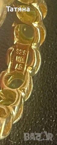 красив позлатен сребърен пръстен с вложки от оливин/перидот. сръбро 925, P.53, снимка 9 - Пръстени - 53136298