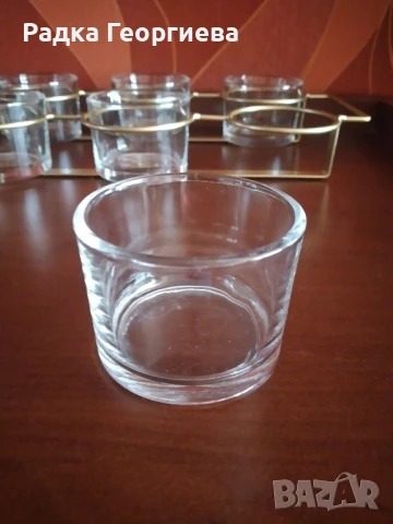 6 мини чашки в златиста метална рамка, снимка 4 - Чаши - 51005290