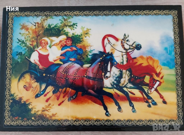 Руска дървена кутия, снимка 4 - Други - 35606125