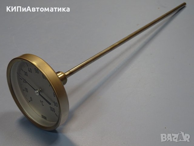 биметален термометър Wika thermometer ф100mm, 0/+100°C, L-400mm, снимка 4 - Резервни части за машини - 37104283