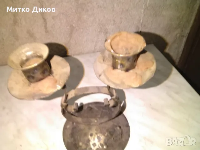 Свещник от ковано желязо – ръчна изработка-двойка, снимка 3 - Декорация за дома - 49589647