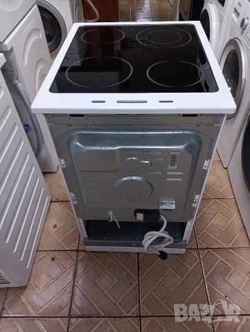 Като нова тясна 50см свободно стояща печка с керамичен плот с 2 години гаранция!, снимка 4 - Печки, фурни - 53398625