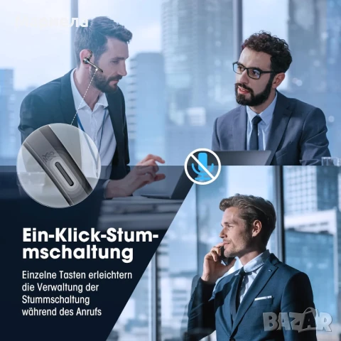 Bluetooth Handsfree / Безжична слушалка с микрофон, снимка 3 - Bluetooth слушалки - 50549704