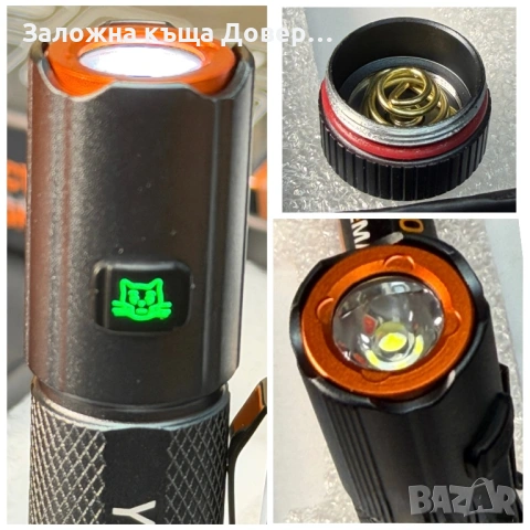 LED фенер мощен магнезиево-алуминиев малък Cob диод 2026 модел , снимка 3 - Екипировка - 53263350
