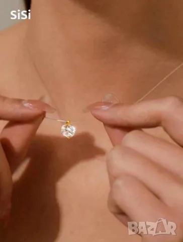 Кристал на силиконова нишка с позлатена закопчалка+кутийка, снимка 3 - Колиета, медальони, синджири - 49259719