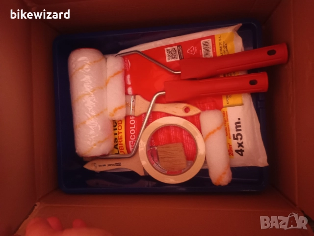 Комплект валяци за боядисване , четки , вана и предпазен найлон , снимка 5 - Други инструменти - 52477493