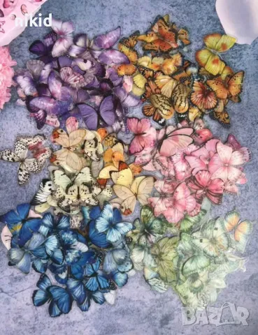 20 бр различни пеперуди самозалепващи лепенки стикери декор ръчна изработка украса лепенка