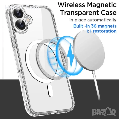 Apple iPhone 17 / Pro / Max / Air / Удароустойчив MagSafe силиконов кейс гръб калъф, снимка 5 - Калъфи, кейсове - 51812885