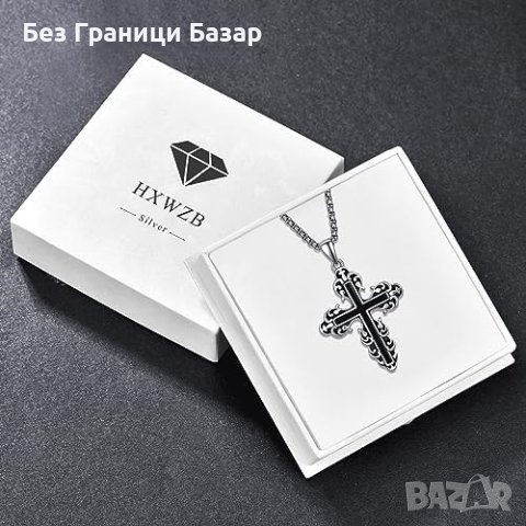 Нов Готически Кръст и Верижка от Неръждаема Стомана Бужу колие, снимка 5 - Колиета, медальони, синджири - 43714374