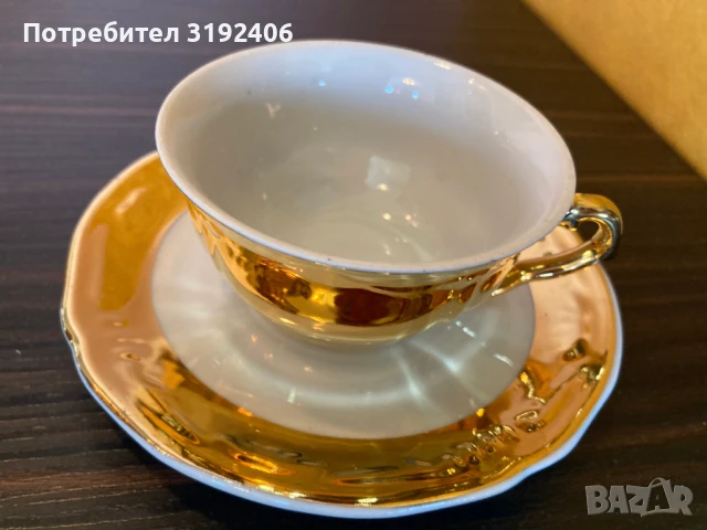 Възхитителен винтидж сервиз за кафе/чай с позлата, перфектно състояние, снимка 8 - Антикварни и старинни предмети - 50642877