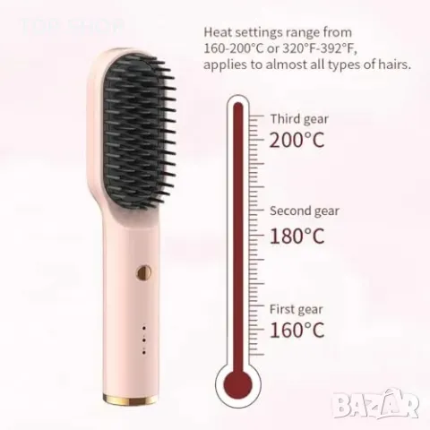 Нова Керамична безжична четка за изправяне и къдрене на коса, 5000mAh, снимка 8 - Тримери - 49657967