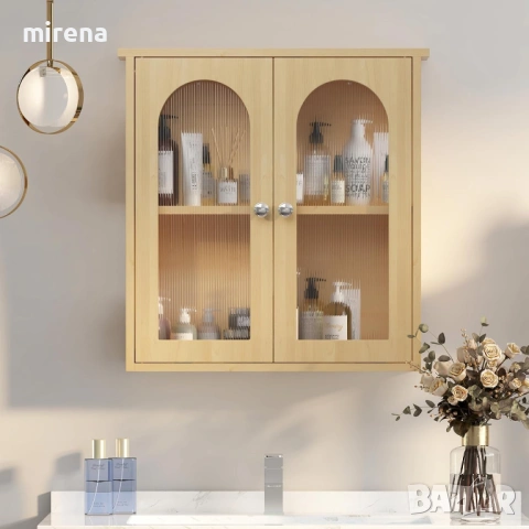 Стенен шкаф за баня, за стенен монтаж с арка, над тоалетна, Д 56 Ш 57, снимка 2 - Шкафове - 53144869