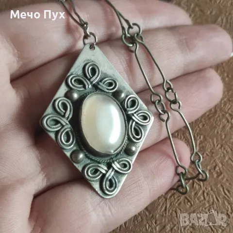 Стар сребърен синджир,ръчно правени (315), снимка 4 - Колиета, медальони, синджири - 48835365