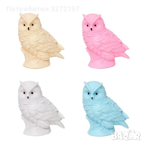 LED 3d нощна лампа бухал, винил,светлина различни цветове, снимка 10 - Настолни лампи - 43701844