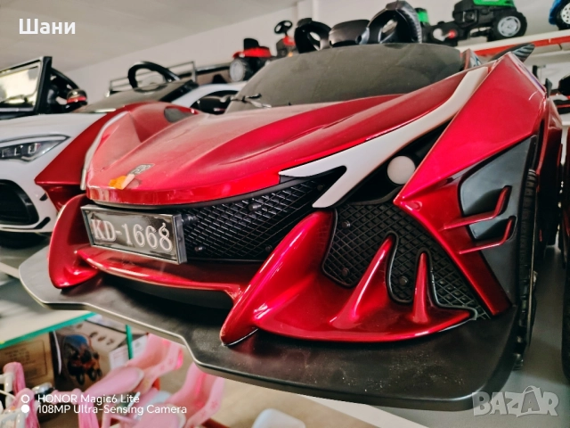 Акумулаторна кола Moni - Flash, червен металик , снимка 2 - Детски велосипеди, триколки и коли - 51610656