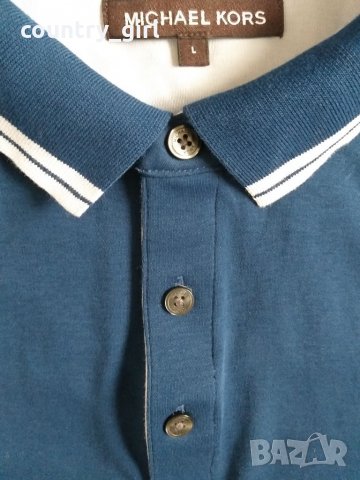 Michael Kors Polo Shirt Blue - страхотна мъжка блуза КАТО НОВА, снимка 2 - Блузи - 27790388