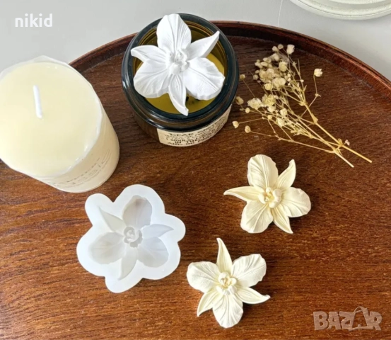 Орхидея Фаленопсис цвете среден размер дълбок силиконов молд форма фондан шоколад гипс смола сапун, снимка 8 - Форми - 52808682