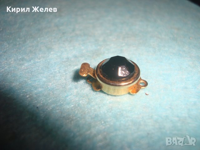 СТАРА ПОЗЛАТЕНА ВИНТИДЖ ЗАКОПЧАЛКА за КОЛИЕ с ФАСЕТИРАН КАМЪК КРИСТАЛ КАРАБИНКА за БИЖУ 26672, снимка 5 - Антикварни и старинни предмети - 34806288