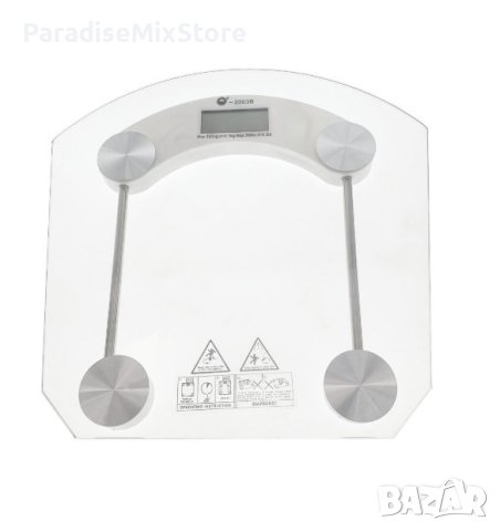 Дигитален телесен кантар, максимум 180 кг, платформа 325x325 мм, автоматичен старт и стоп, прозрачно, снимка 1