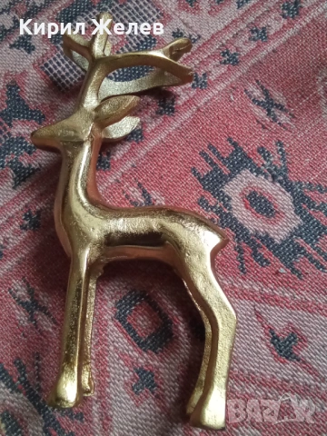 Бронзова фигурка на елен 53663, снимка 2 - Антикварни и старинни предмети - 53392695