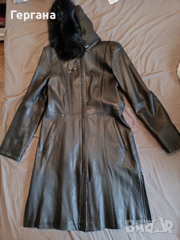 Дамско кожено палто, снимка 1 - Палта, манта - 43153443