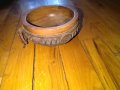 Дървена купа от соца с облицовка естествена кожа с инкрустация-Електроимпекс София фи 120мм и Н-54мм, снимка 9