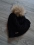 Дамска зимна черна шапка с естествен косъм на GROPPA, снимка 1 - Шапки - 43943022