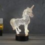 Холограмна LED лампа CREATIVE 3D Еднорог, снимка 1 - Романтични подаръци - 39338266