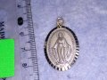 СТАРА ПОСРЕБРЕНА ДВУСТРАННА НЕМСКА РЯДКА КАТОЛИЧЕСКА ИКОНКА РЕЛИГИОЗЕН МЕДАЛЬОН 31198, снимка 5