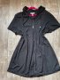 Дълга черна риза жилетка  туника рокля от мрежа цип 