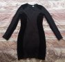 Нова H&M вталяваща черна рокля с дълъг ръкав кадифе XS-S, снимка 1