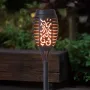 Соларен фенер соларна лампа LED фенер с ефект на пламък, черен, 49 см S_1188499, снимка 1
