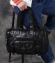 Черни пътни чанти от еко кожа, снимка 4