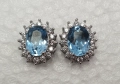 Сребърни обеци с естествен топаз, снимка 15