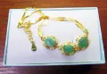 925 сребърна гривна със златно покритие изумруди/смарагди с размер 9x7mm, снимка 2